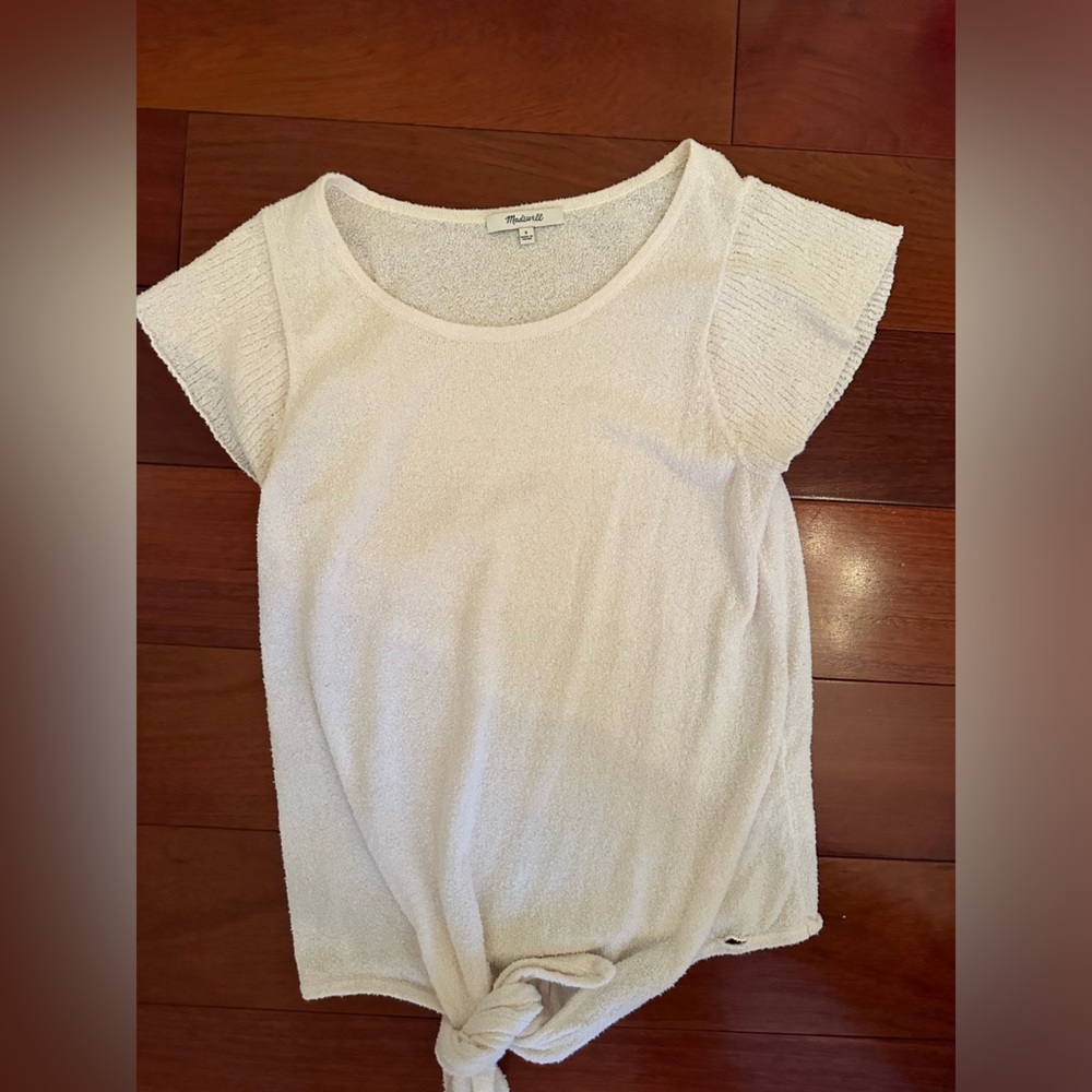 Boucle Madewell Tie Front Blouse Shirt Size S